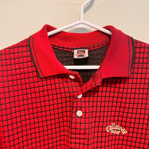 Callaway - Mens Medium - Red & Black - Vintage Golf Polo - - Picture 3 of 10